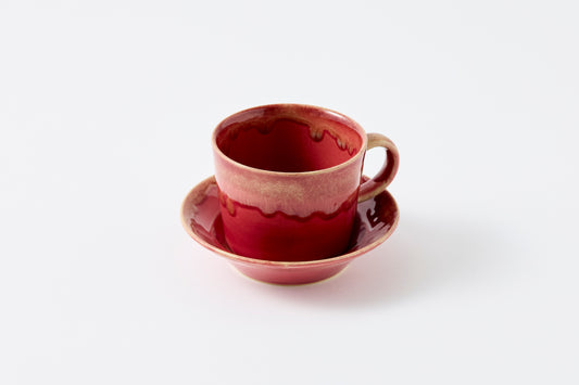 Edge Glaze Drip Cup & Saucer Hasami Porcelain