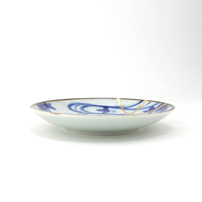 Gold Line Kosome Water Stream Small Plate Imari Porcelain