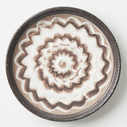 FD White Glaze Ripple Coffee Cup & Saucer Hasami Porcelain