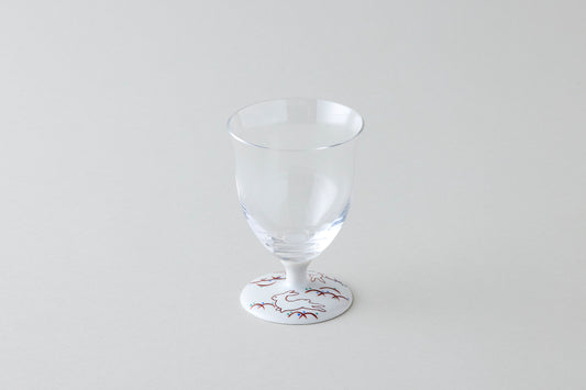 Free Glass Small (Plain) - Rabbit Motif Red