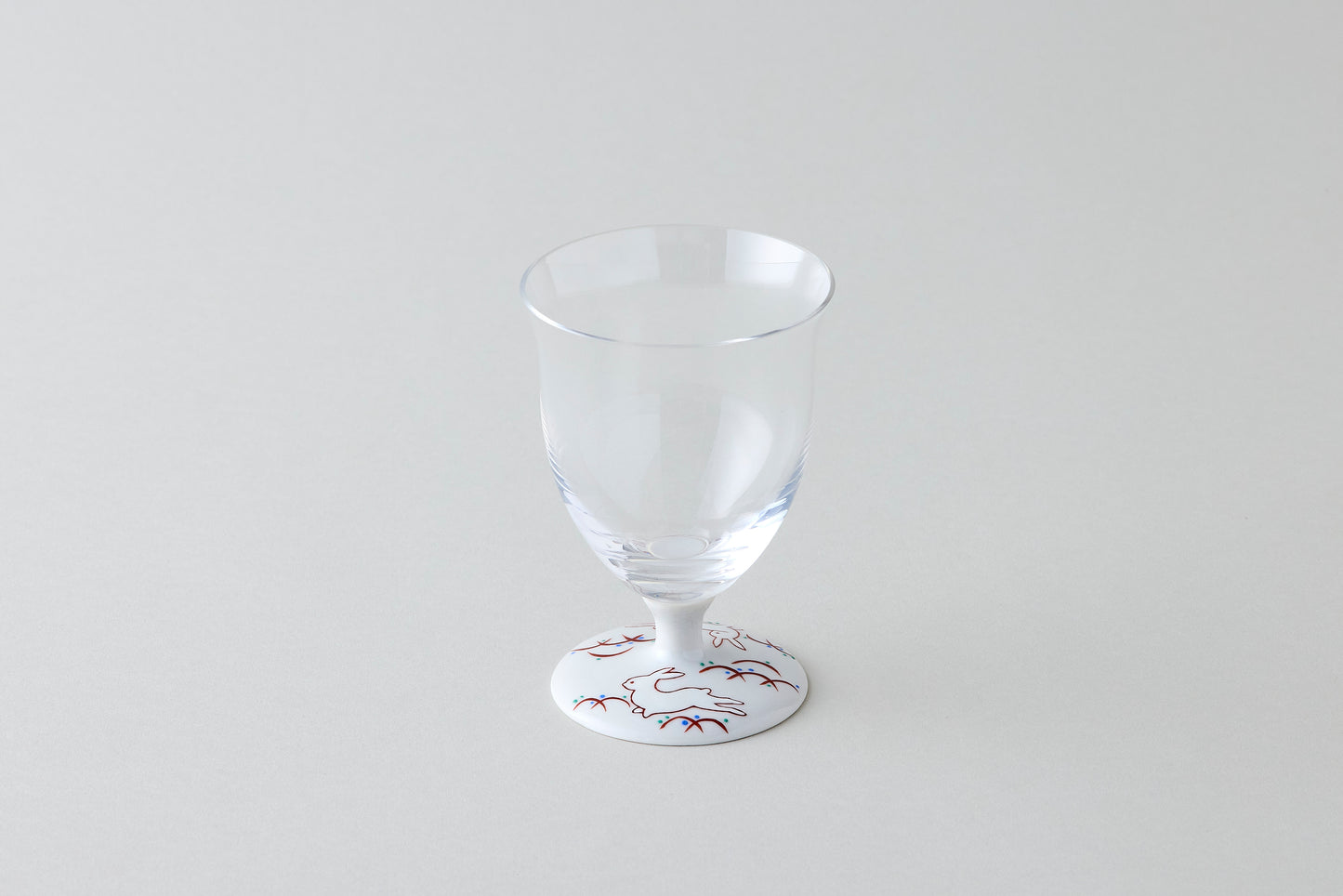 Free Glass Small (Plain) - Rabbit Motif Red