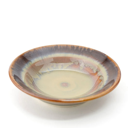 Rust Rim and Amber Glaze Cup & Saucer Hasami Porcelain