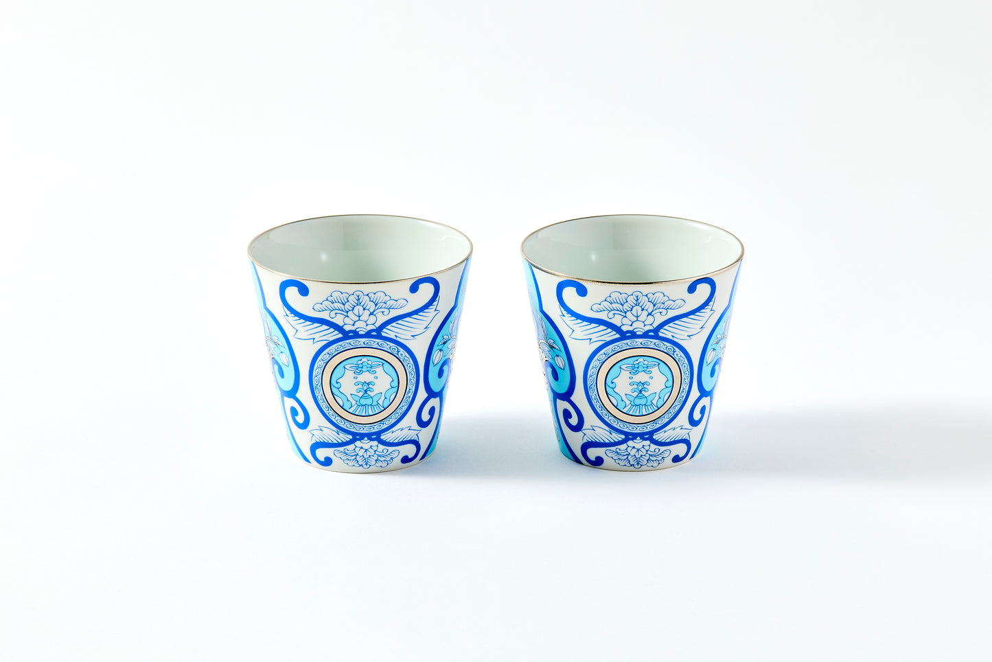 Set of 2 Rock Cups - JB Ko-Imari Floral Pattern