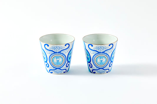 Set of 2 Rock Cups - JB Ko-Imari Floral Pattern