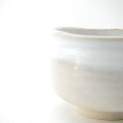 FD White Glaze White Karatsu Drip Nodate Matcha Bowl Hasami Porcelain