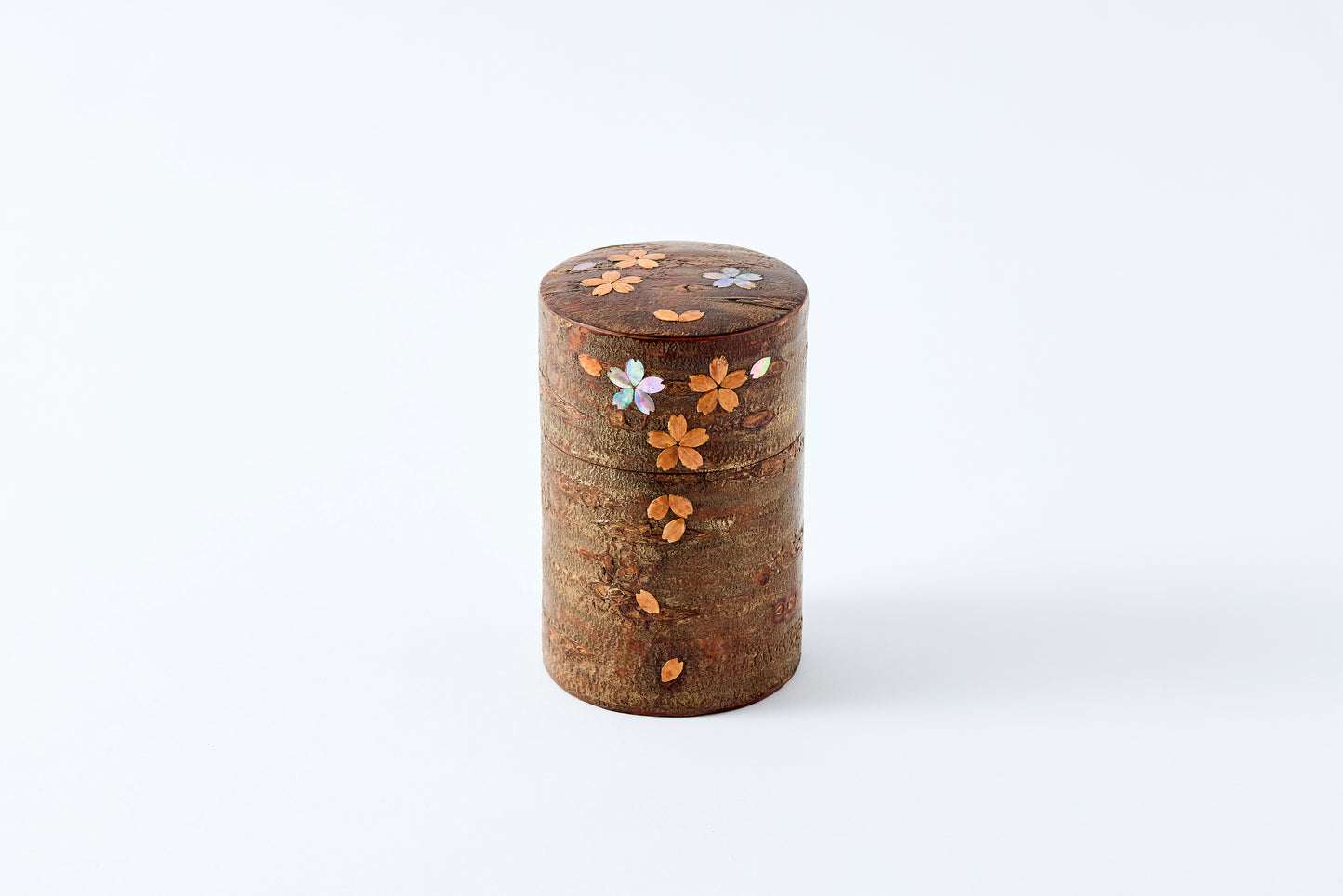 Tea Canister Full Cherry Bark Frosted (Medium-Long) – Shell-Inlaid Scattered Petals