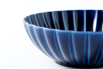 Deep Round Bowl Eggplant Navy Blue Large