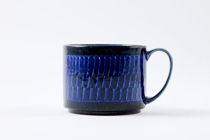 FD Blue Glaze Brush Stroke Mug Hasami Porcelain