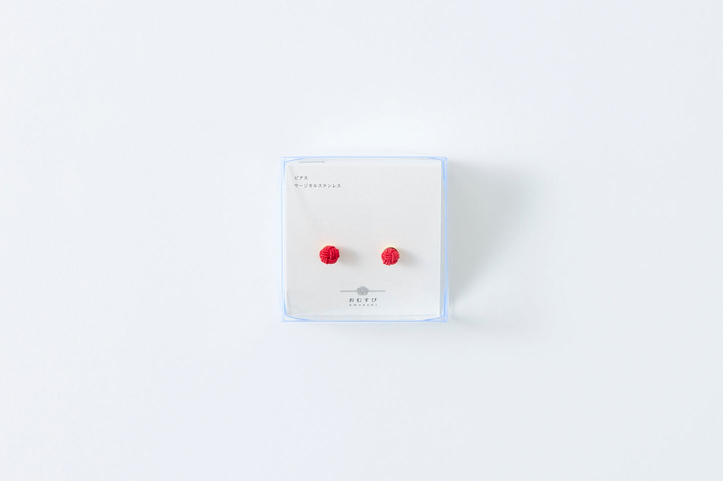 Musubi-dama | Post Pierced Earrings - Red