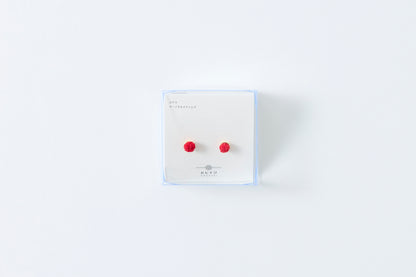 Musubi-dama | Post Pierced Earrings - Red