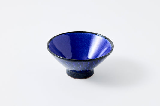 FD Blue Glaze Brush Stroke Rice Bowl Hasami Porcelain