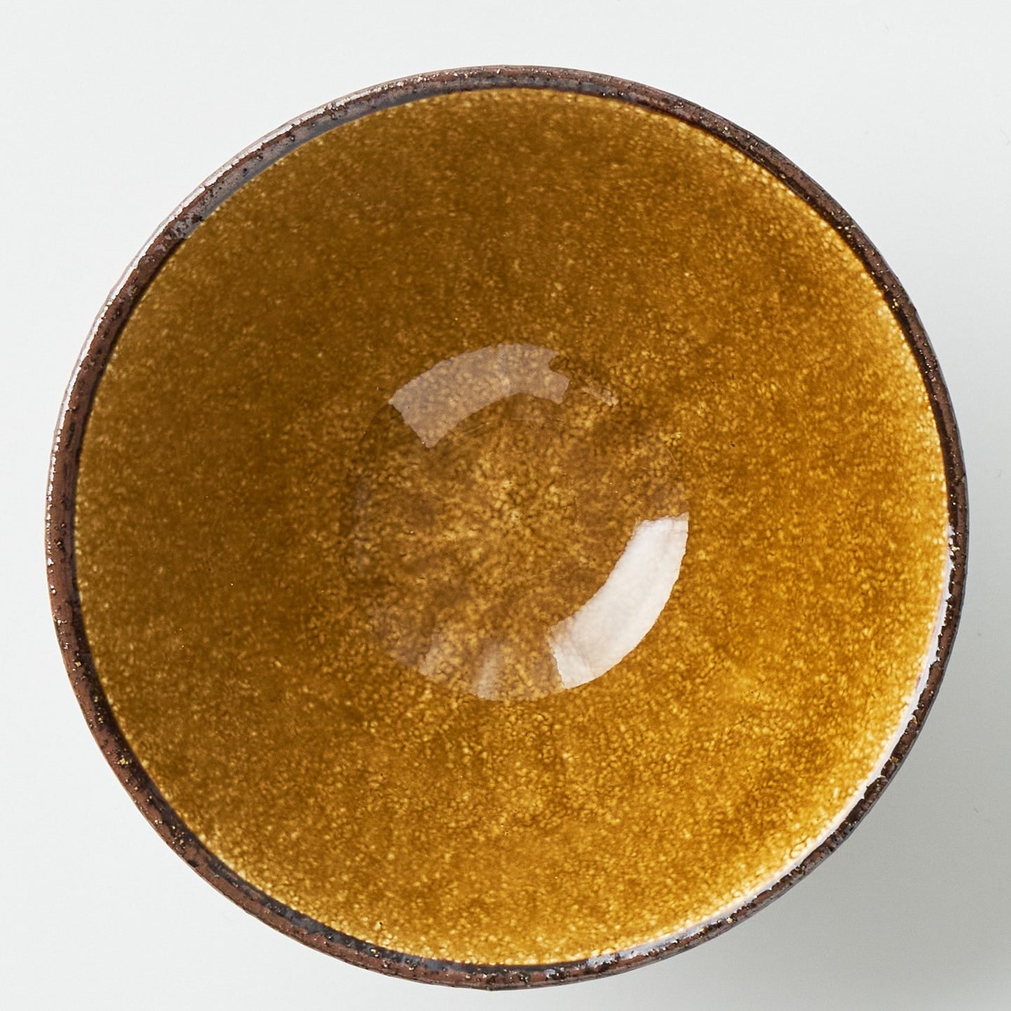 FD Amber Glaze Brush Stroke Rice Bowl Hasami Porcelain