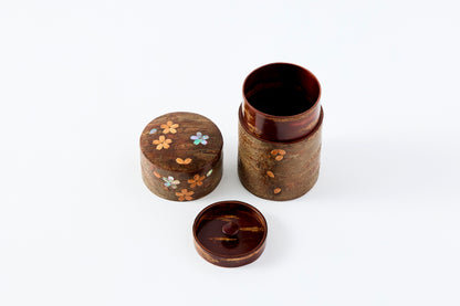 Tea Canister Full Cherry Bark Frosted (Medium-Long) – Shell-Inlaid Scattered Petals