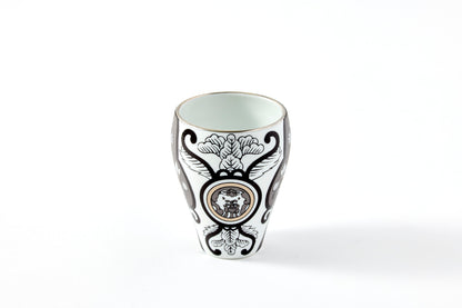 Japanese Sake Tasting Set with Cups - Platinum/JS Koimari Floral Pattern