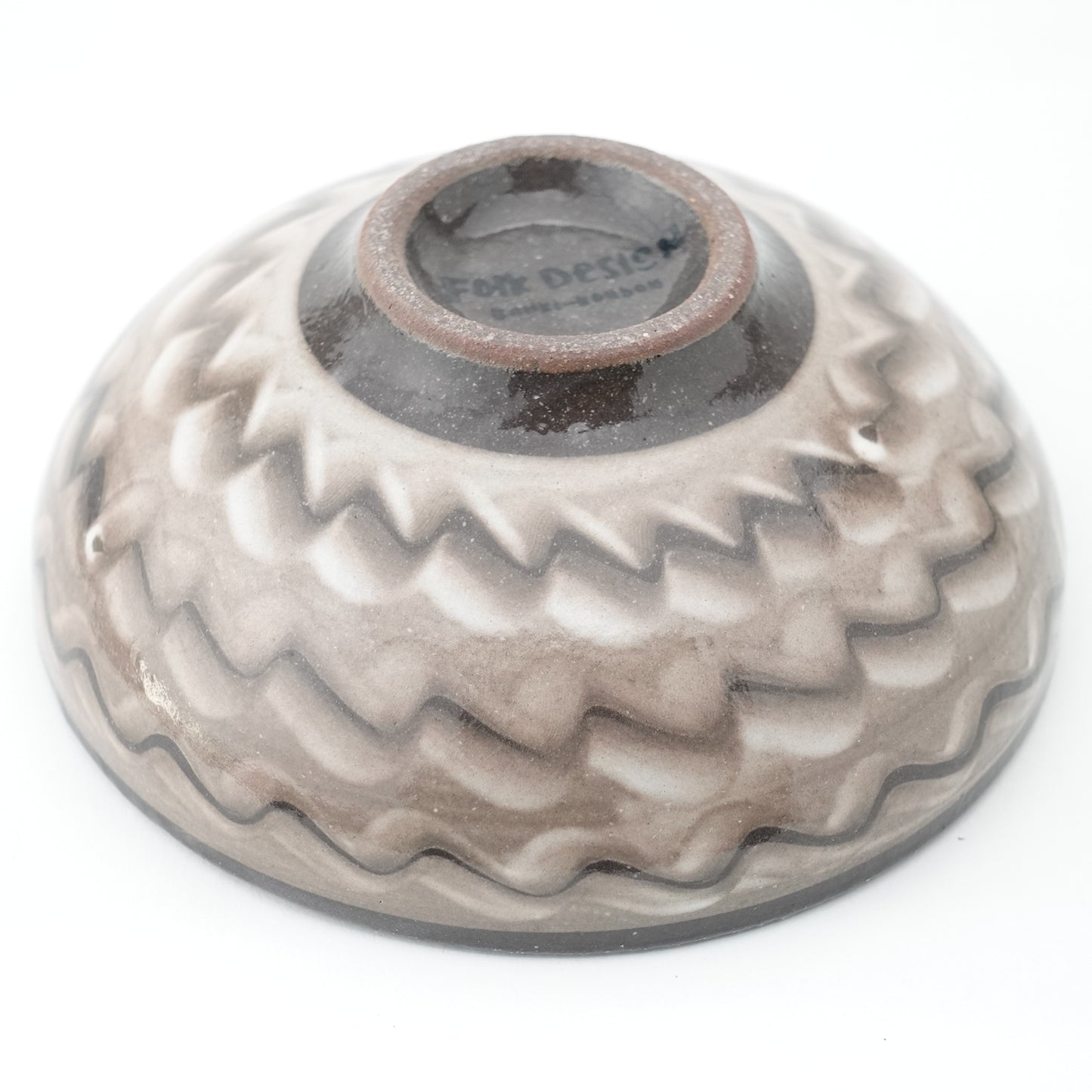 FD White Glaze Ripple Round Flat Bowl Hasami Porcelain