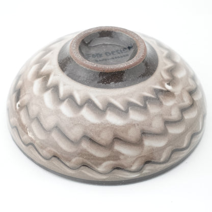 FD White Glaze Ripple Round Flat Bowl Hasami Porcelain