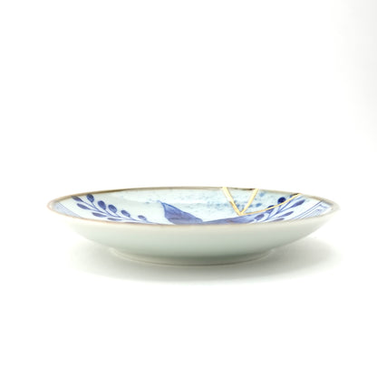 Gold Line Kosome Bush Clover Small Plate Imari Porcelain