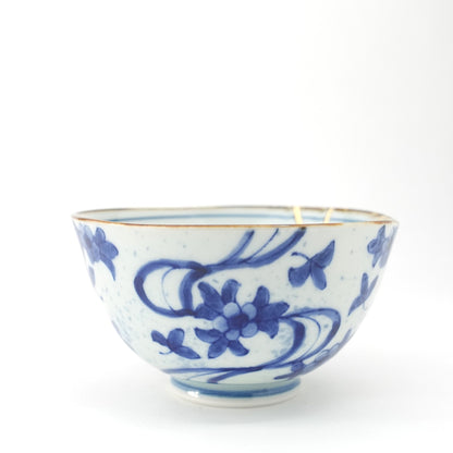 Gold Line Kosome Water Stream  Rice Bowl Imari Porcelain