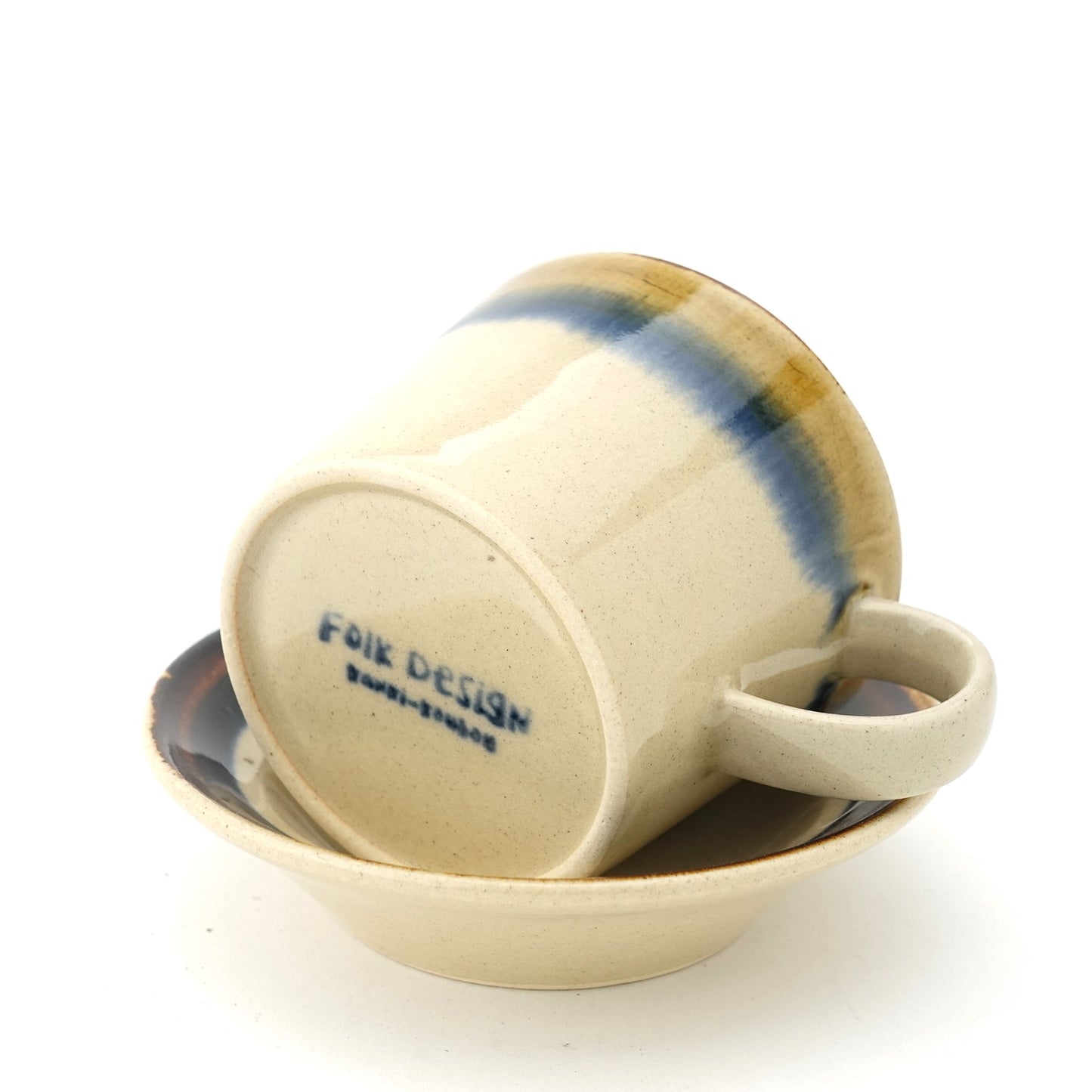Two-Tone Wrapped Cup & Saucer Hasami Porcelain