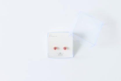 Musubi-dama | Post Pierced Earrings - Madder Red