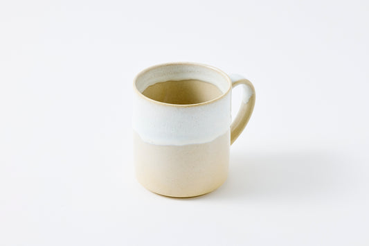 FD White Karatsu Drip Tall Mug Hasami Porcelain