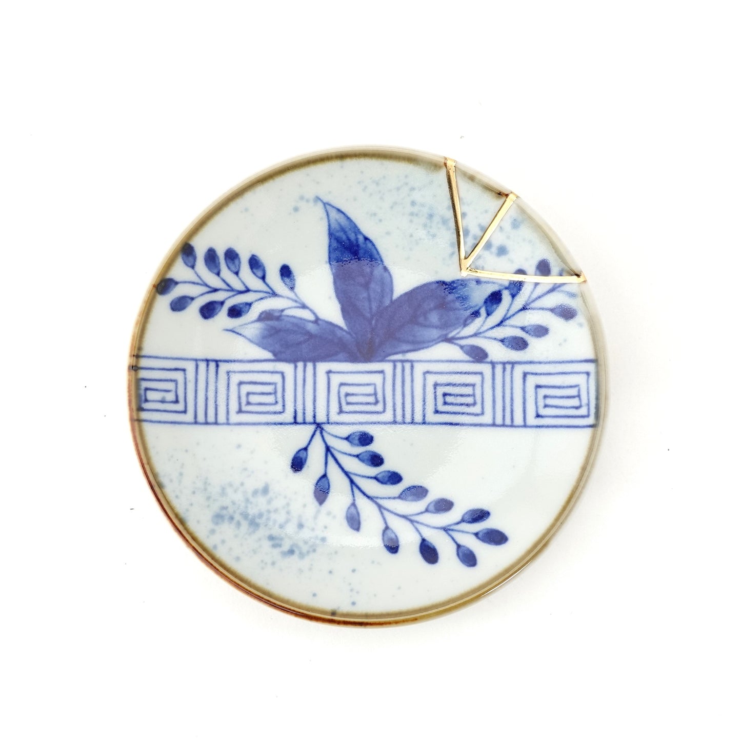 Gold Line Kosome Bush Clover Small Plate Imari Porcelain