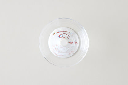 Dessert Glass Small (Plain) - Rabbit Motif Red