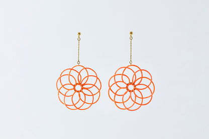 Hana Wind Chime | Post Pierced Earrings - Light Orange