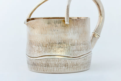 Pure Silver Bamboo-Style Sake Pitcher and Cup Set