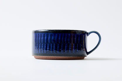 FD Blue Glaze Brush Soup Mug Hasami Porcelain
