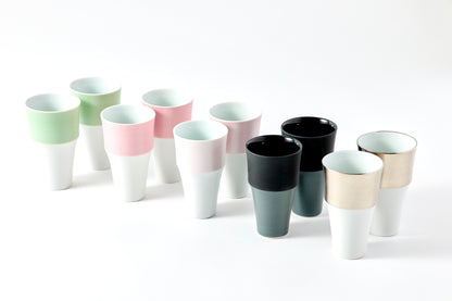 Set of 2 Stepped Free Cups 260ml - Platinum