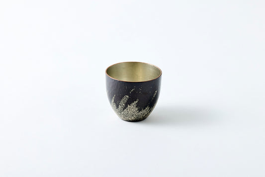 Sake Cup – Polished Tin / Splashing Waves