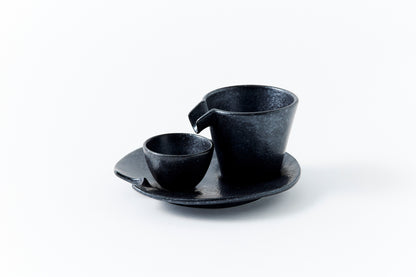 Shizuru Cold Sake Server Silver Black