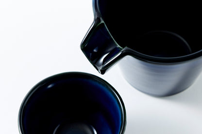Shizuru Cold Sake Server Egg Plant Navy Blue