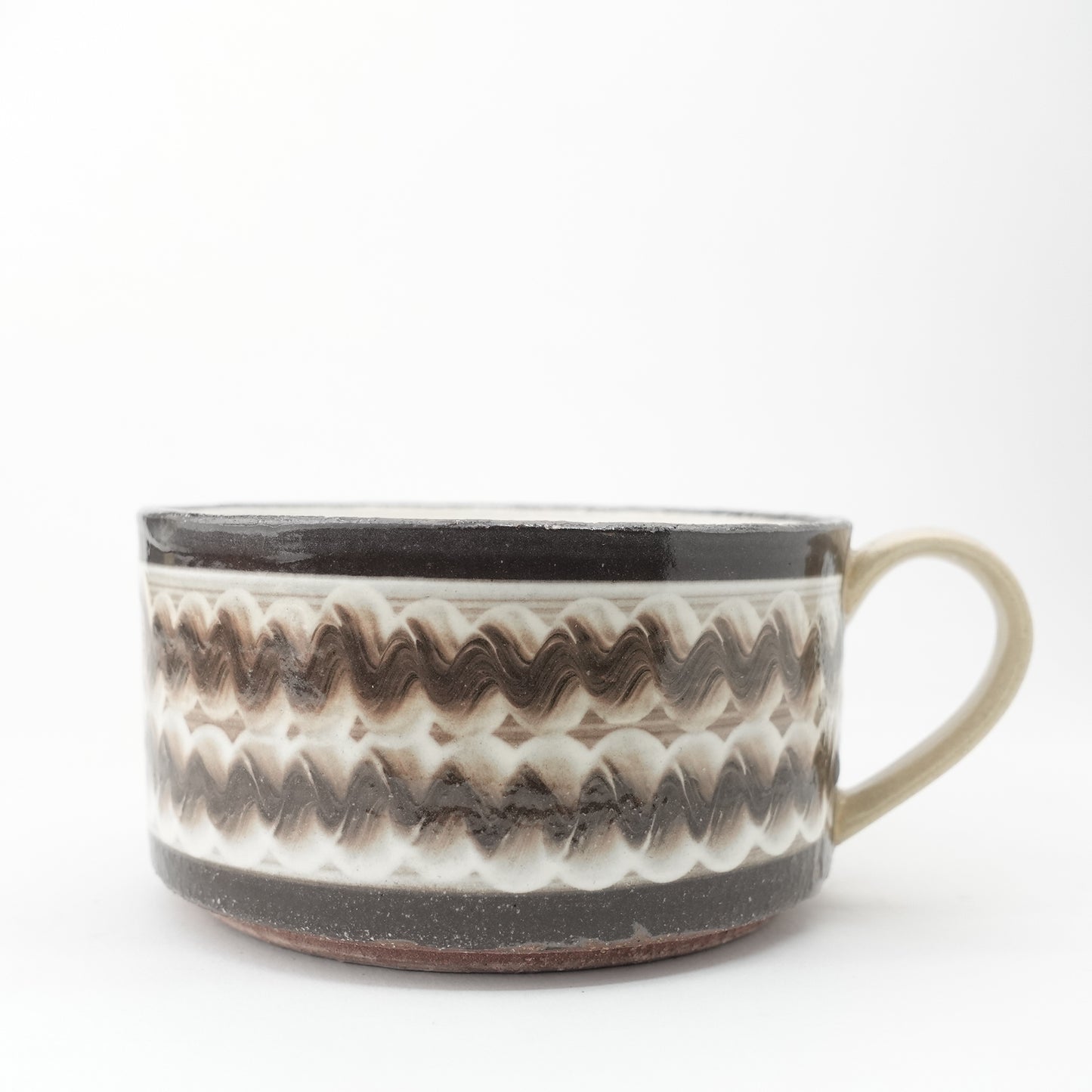 FD White Glaze Ripple Soup Mug Hasami Porcelain