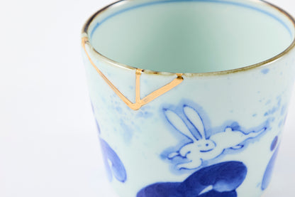 Gold Line Kosome Rabbit Sobachoko Imari Porcelain
