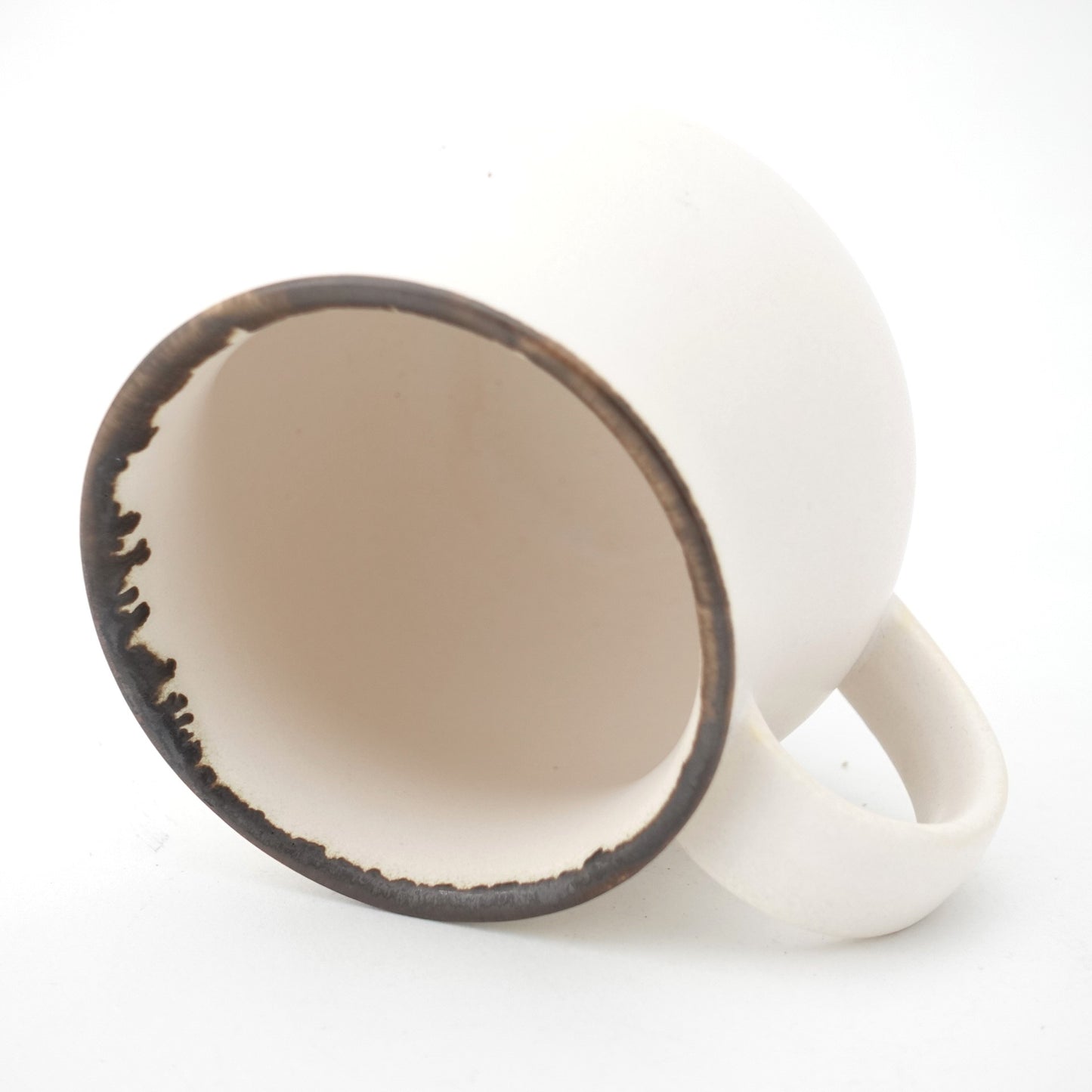 Rust Rim Matte White Aroma Mug Hasami Porcelain