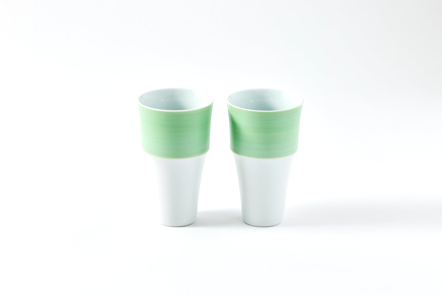 Set of 2 Stepped Free Cups 260ml - Pearl Green
