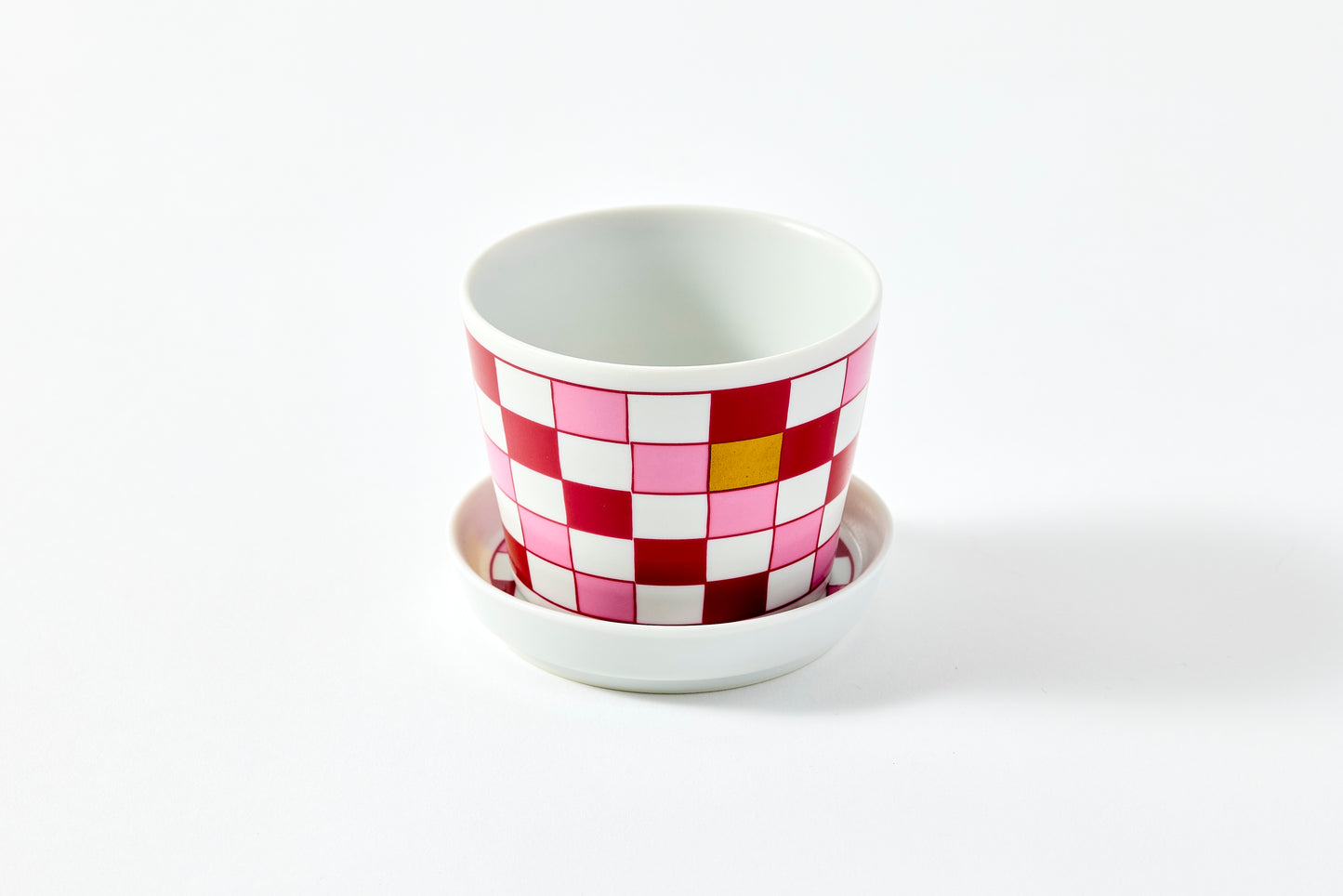 Soba Choko & Condiment Plate Set - JA Checkered Wine Red