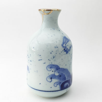 Gold Line Kosome Rabbit Sake Set Imari Porcelain