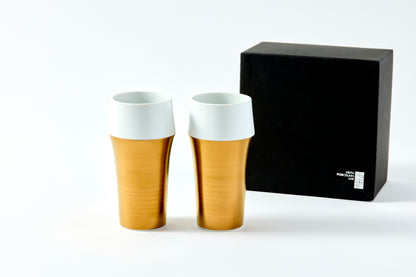 Set of 2 Beer Cups - Gold