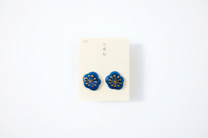 Watagumo Indigo Large Earrings