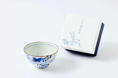 Gold Line Kosome Bush Clover Rice Bowl Imari Porcelain
