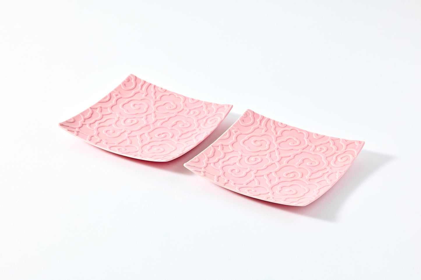 Set of 2 Zuiun Square Plates (S) - Pink