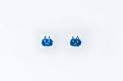 Hand-Painted Mini Tile Cat Earrings
