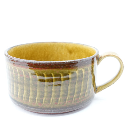 FD Amber Glaze Brush Stroke Soup Mug Hasami Porcelain