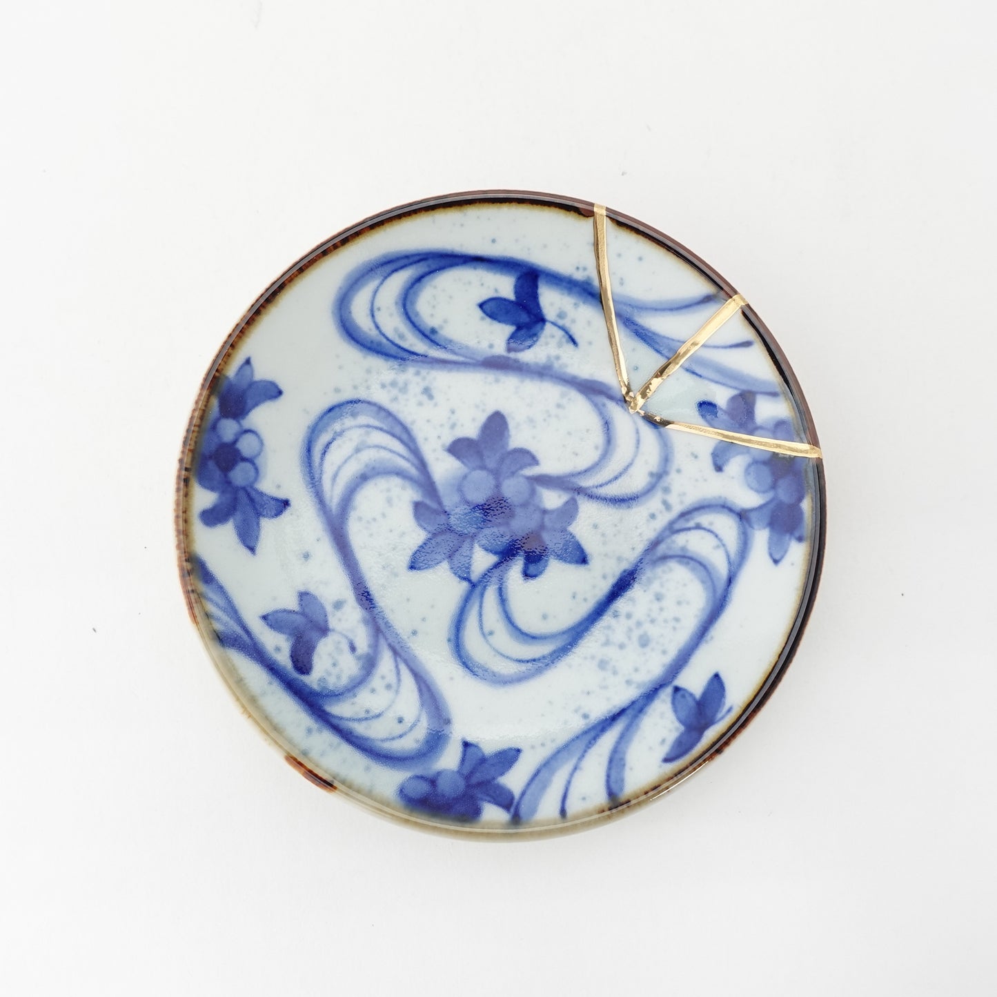 Gold Line Kosome Water Stream Small Plate Imari Porcelain