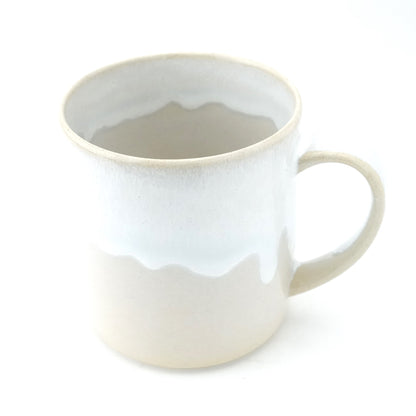 FD White Karatsu Drip Tall Mug Hasami Porcelain