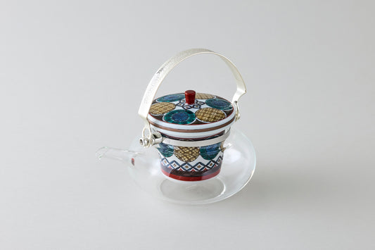 Kutani Glass Teapot - Ko-Kutani Circle Motif