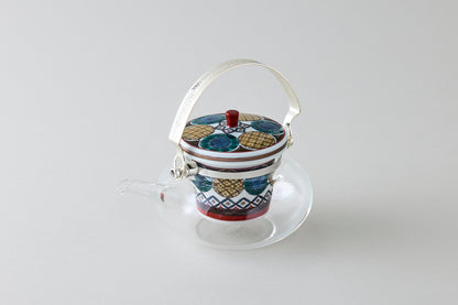Kutani Glass Teapot - Ko-Kutani Circle Motif
